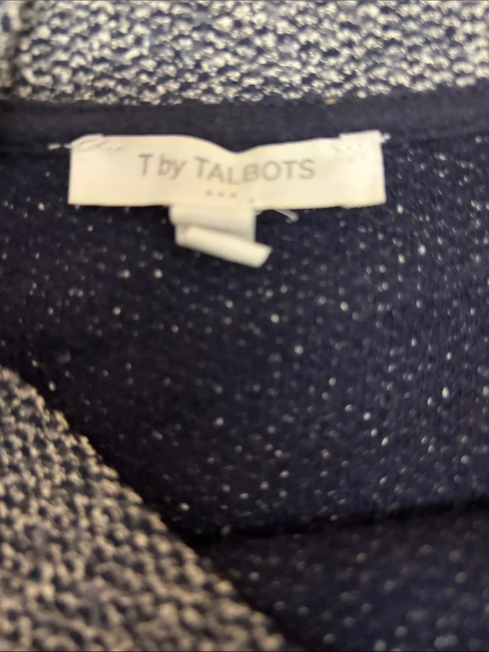 T by Talbots Women’s Long Sleeve Knit Tunic with Pockets in Heather Navy Sz M